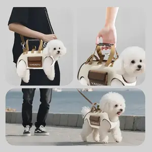 Adjustable Dog Backpack Carrier, Animal Carrier for Small Dogs & Cats, Portable Pet Carrier with Zipper Closure, Ventilation Holes, Ergonomic Straps, Hiking, Travel