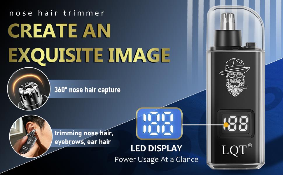 LQT 5-in-1 Professional Barber Kit, Hair Clipper, T-Trimmer, Detail Trimmer, Electric Shaver & Nose Hair Trimmer Set, Cordless LED Digital Display, USB Rechargeable, Crafting Refined Enhancements Haircut, salon at home,  Gift