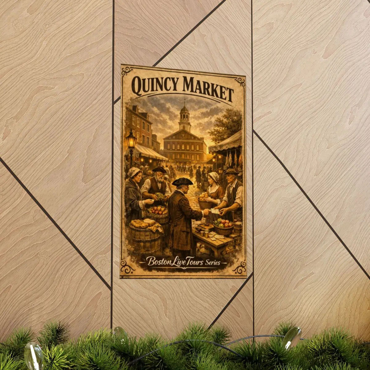 Boston, MA Quincy Market– 12×18 Matte Poster – Historic Wall Art”