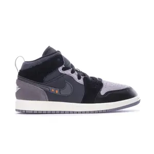 Little Kid's Jordan 1 Mid SE Craft Blk/Cmnt Gry-Lt Graphite (DV0436 001)
