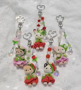 Strawberry Critter Handmade Keychain - 1 Count