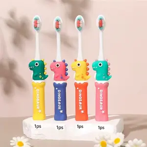 Adorable Dinosaur Toothbrush for Babies, Soft Bristles Gentle on Gums, Safe for Teething Ages 3-12, Comprehensive Cleaning, Easy Brushing