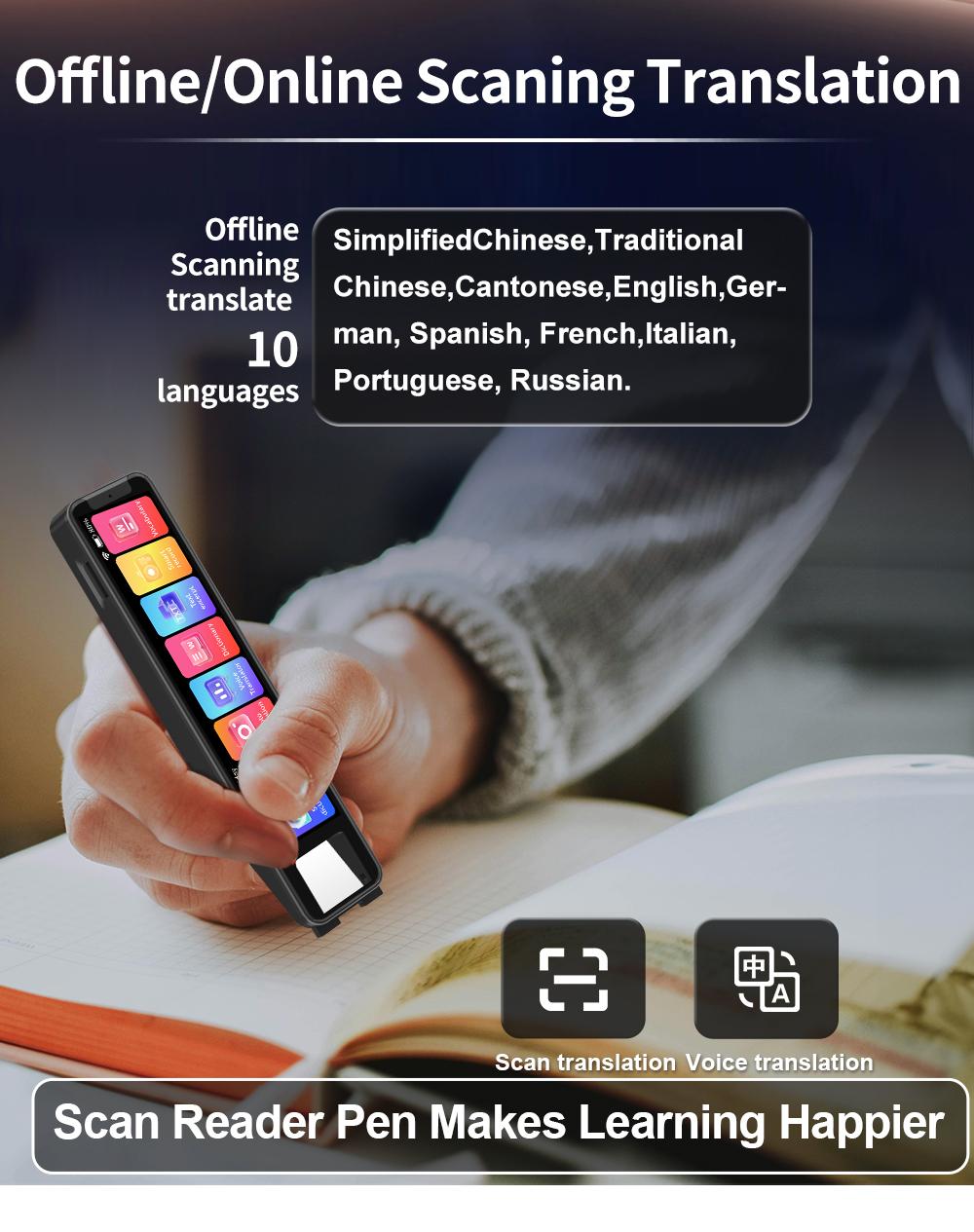 Smart OCR Scan Translator Pen, Dictionary Pen-Real-time Voice translator,suitable for language learning,travel and business