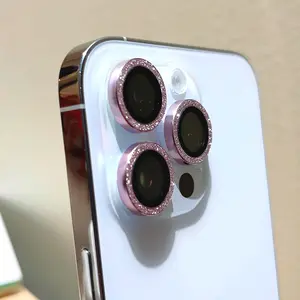 Flash Sequin Lens film protector for iPhone 15 14 13 12 11 pro Max mini, 3g accessories. Embellish life, metal ring camera lens, Bling rear Glass Camera Protection cover, phones casing, dustproof. Protective Smartphone