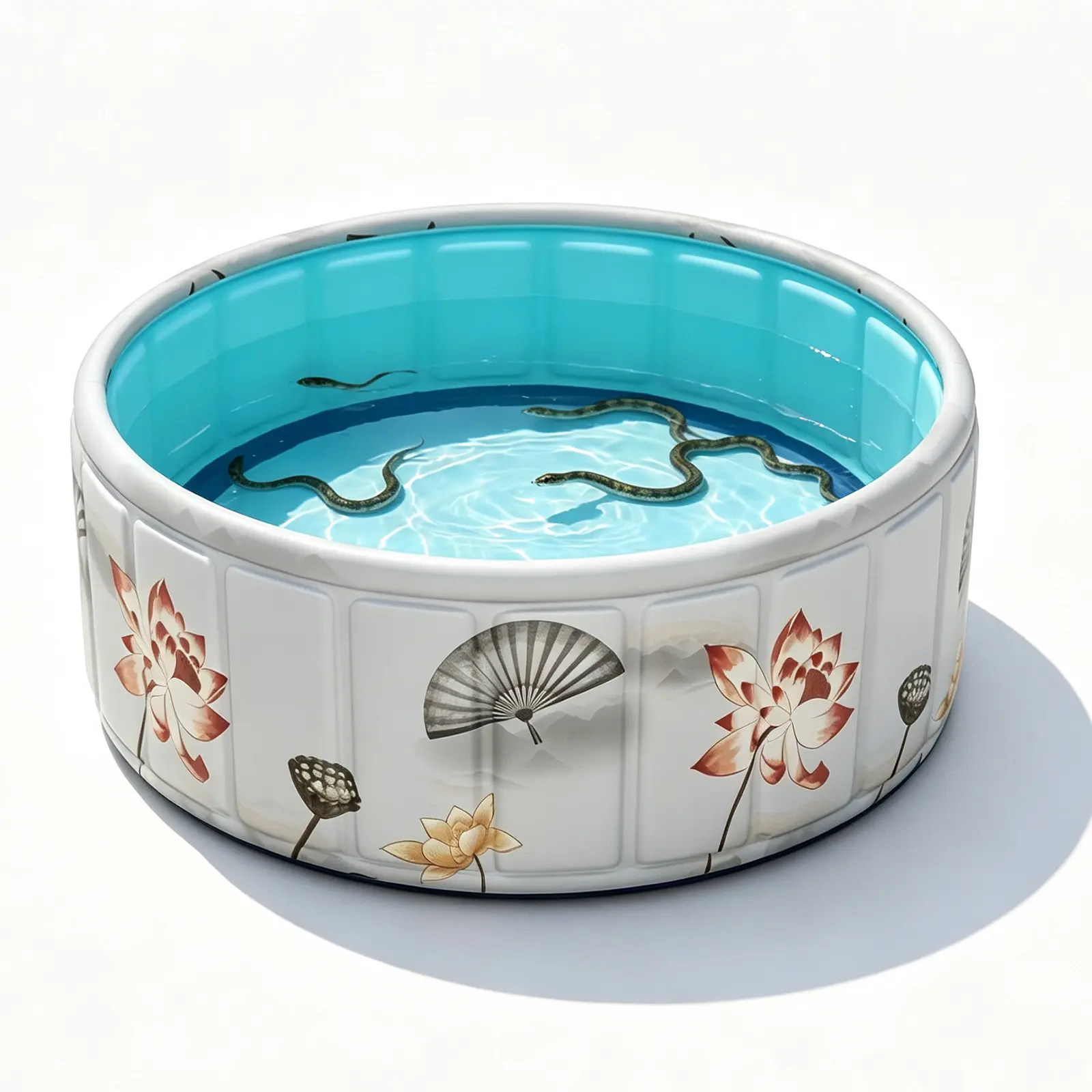 Heavy-Duty Pawsafe Foldable Thick PVC Inflatable Swimming Pool - Portable Pool for Small-Medium Pets, Construction Hard Panels, Jumbo Size, No Inflation Needed, Non-Slip Interior Bottom, Easy Setup & Storage, Backyard Play Option