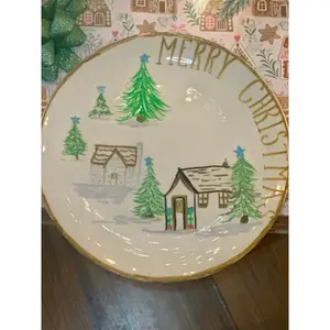 Hand-painted Christmas Plates