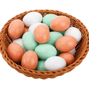 Ultra-realistic three-color wooden eggs - for chicken coops and bird nests to aid egg laying, fake eggs in chicken nests - great material for painting, decoration, crafting, role-playing simulation, Easter eggs - perfect for farm accessories