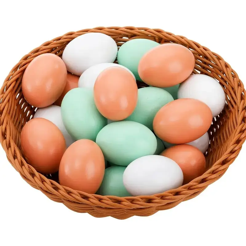 Ultra Realistic 3-Color Wooden Eggs - Designed for Chicken Coops and Bird Nests, Encourage Hens to Lay Eggs, Reusable Farm Chicken Coop Decor, Also Perfect for Easter Eggs and DIY Craft Decorations.