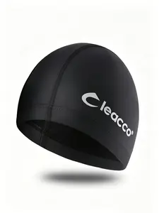 Unisex PU Coated Waterproof Swim Cap, Ear Protection Hot Spring Cap, UV Blocking Elastic Swim Hat, Comfortable Non-Irritating Design