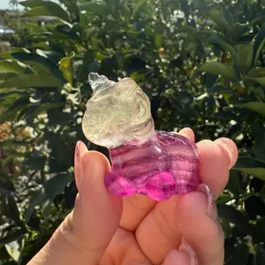 Natural Rainbow Candy Fluorite Unicorn, Fluorite Unicorn
