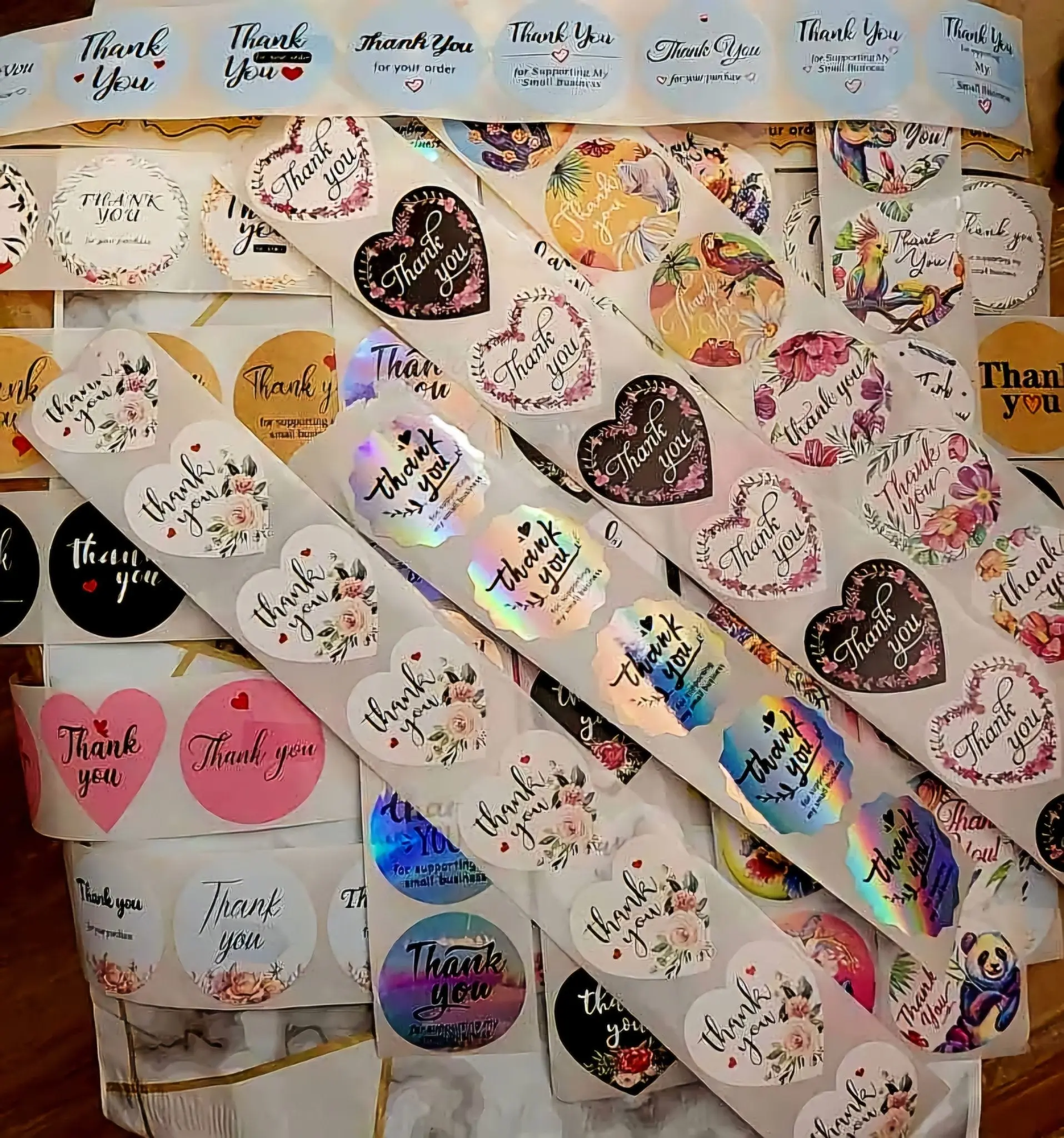Thank You Stickers Variety Mix 300 Count Bundle Shipping Supplies