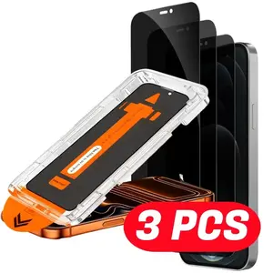 3pcs Tempered Glass Privacy Screen Protectors for iPhone 17 Pro Max/16 Pro Max/15 Pro Max/14 Pro Max, Full Coverage Protective Anti-Spy Screen Guard, Installation Kit Included