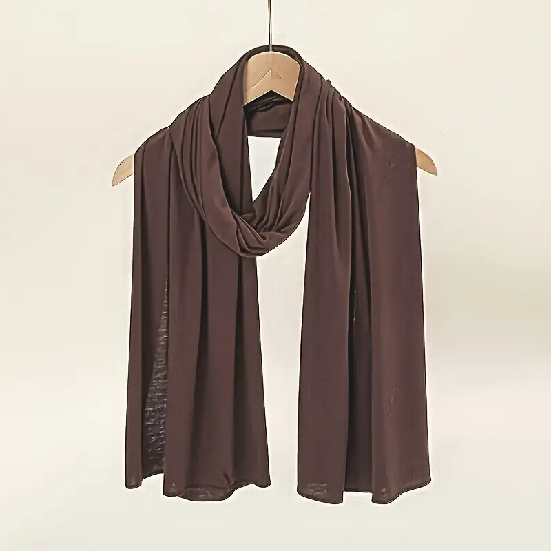 6pcs Elegant Solid Color Soft Women'S Headscarf Long Scarf - Breathable, Soft And Multi-Color, Suitable for The Middle East Muslim Women'S Daily Trave