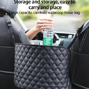 Car seat storage net car multi-function bag storage storage hanging bag car supplies diamond grid