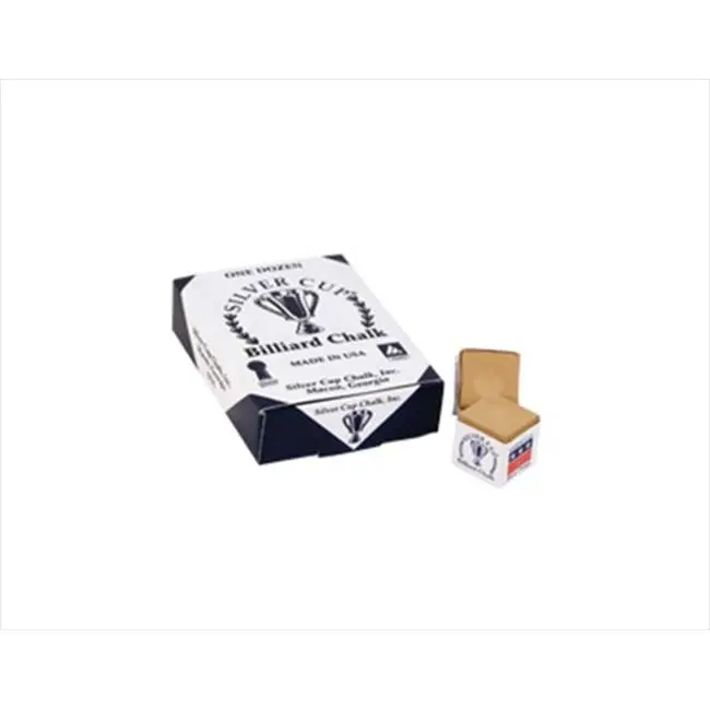 Billiards Accessories  Silver Cup Chalk - Box of 12 Tan