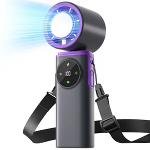 Portable Handheld Turbo Fan, 199 Gear Wind USB-C Rechargeable, Small portable fan with Flashlight & SOS, 3 IN 1 Hand Cooling Fans for Summer Outdoor Activities, Travel, Beach