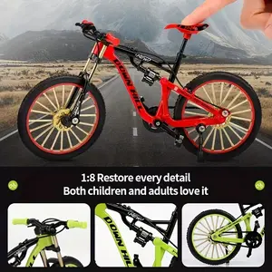 Alloy Bicycle Model with Realistic Design, Mountain and Road Bike Miniature Decor, Metal Desk Ornament, Collectible, Collector's Small Bicycle, Office and Home Decoration, Perfect for Holiday, Christmas and Halloween