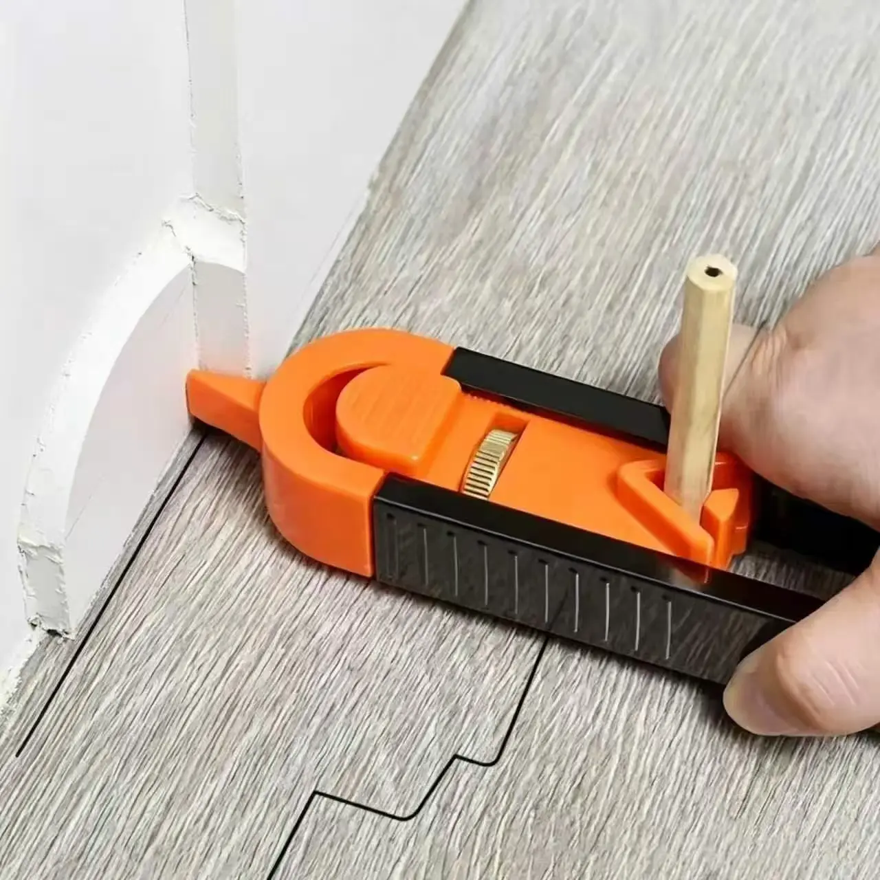 Precision Lockable Contour Gauge Professional Wood Scribing Tool for Flooring Cabinetry Tile Pipe Portable DIY Woodworking Essential