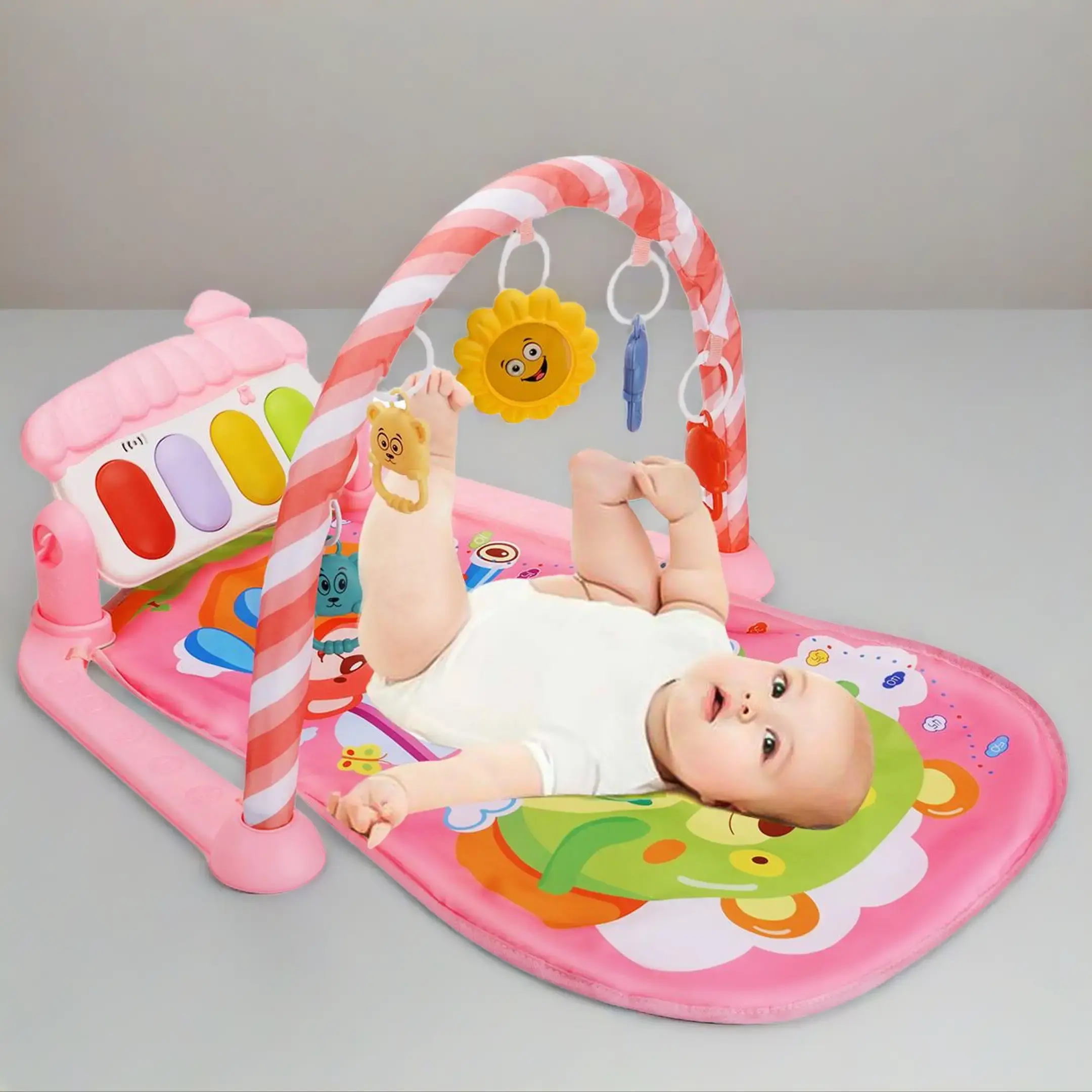 COMOMY Baby Play Mat Activity Gym Center - Musical Piano, Hanging Rattle Toys for 0-12 Months Infants, Pink Mother's Day Gift, dealsforyou, summerwins, restock, dealsforyoudays, DFYD