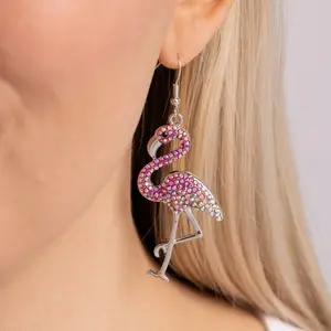 Paparazzi Earrings - Pink Flamingo Design with Sparkling Accents, Costume Accessory, $5 Each, Necklace, Ring & Bracelet Combo