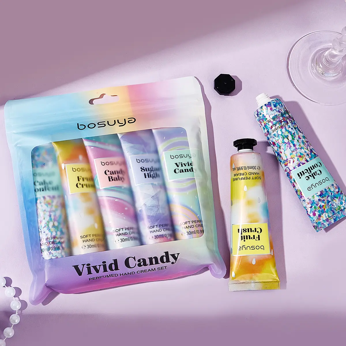 Women's 5-Pack Travel Size Hand Cream Gift Set, Moisturizing Lotion for Dry Cracked Hands, Ideal for Gifting as Stocking Stuffers & Teacher Appreciation Presents