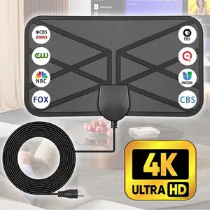 Indoor TV Antenna,2026 Indoor HD TV Antenna, Indoor HDTV Antenna, Digital HD Antenna,4K FHD Channels, Free Local Channel Reception ,300-Mile Long Range,3 Connection Options