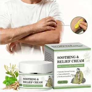 Soothing & Relief Cream for Eczema with 100% Natural Plant Extracts, Relief from Eczema & Blisters, Honeysuckle & Peppermint, Gift for Family and Friends, Gentle for All Ages, Quick-Relief Itch Soother, Moisturizes Dry & Sensitive Skin