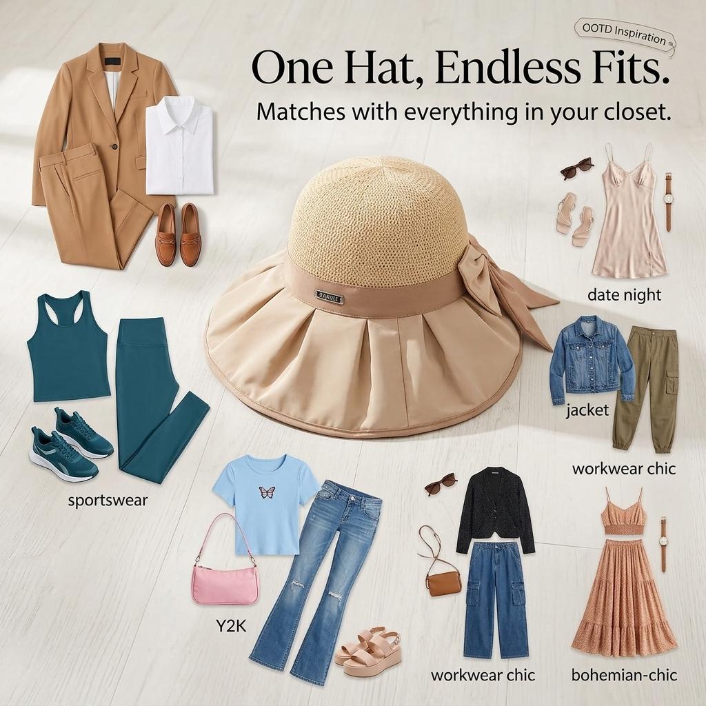 Beach Sun Straw Hats for Women, UPF 50+ UV Sun Protection Wide Brim Summer Straw Hat Foldable Packable Roll up Cap