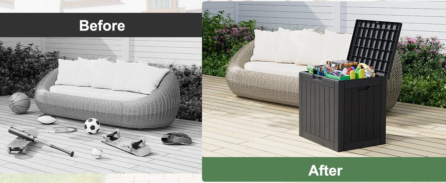 31-Gallon Outdoor Storage Box, Waterproof & UV-Resistant, Perfect for Organizing Patio Furniture, Cushions, Toys, and Tools. Ideal for Patio, Garage, and Deck.