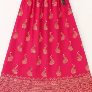 Jaipuri skirt 100%cotton in peacock design handmade