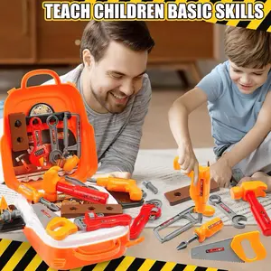 Kids 22Pcs Tool Set -Construction Toy with Toolbox &Electronic Drill, Pretend Play forToddlers Aged 3-7, Birthday Giftfor Boys and Girls 4-6 Years old