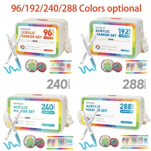 Languo Super Stackable Acrylic Markers PRO High-Capacity Ink Acrylic Markers Acrylic Felt Felt Staining Alcohol Markers Art Supplies Soft Tip 1-5mm Adjustable Thickness for Painting, Writing, Marking, DIY... Fabric Storage Bag Design for Easy Storage and