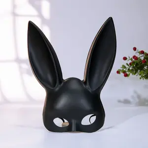 Bunny Mask Rabbit Half Face Mask for Birthday Party Easter Halloween Masquerade Costume Accessory Cosplay