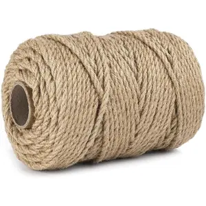 5mm 328 Feet Large Roll Natural Jute Twine, Heavy Duty Thick Hemp Rope for DIY Arts Crafts, Gardening, Bundling, Home Decorating, Cat Scratching Post