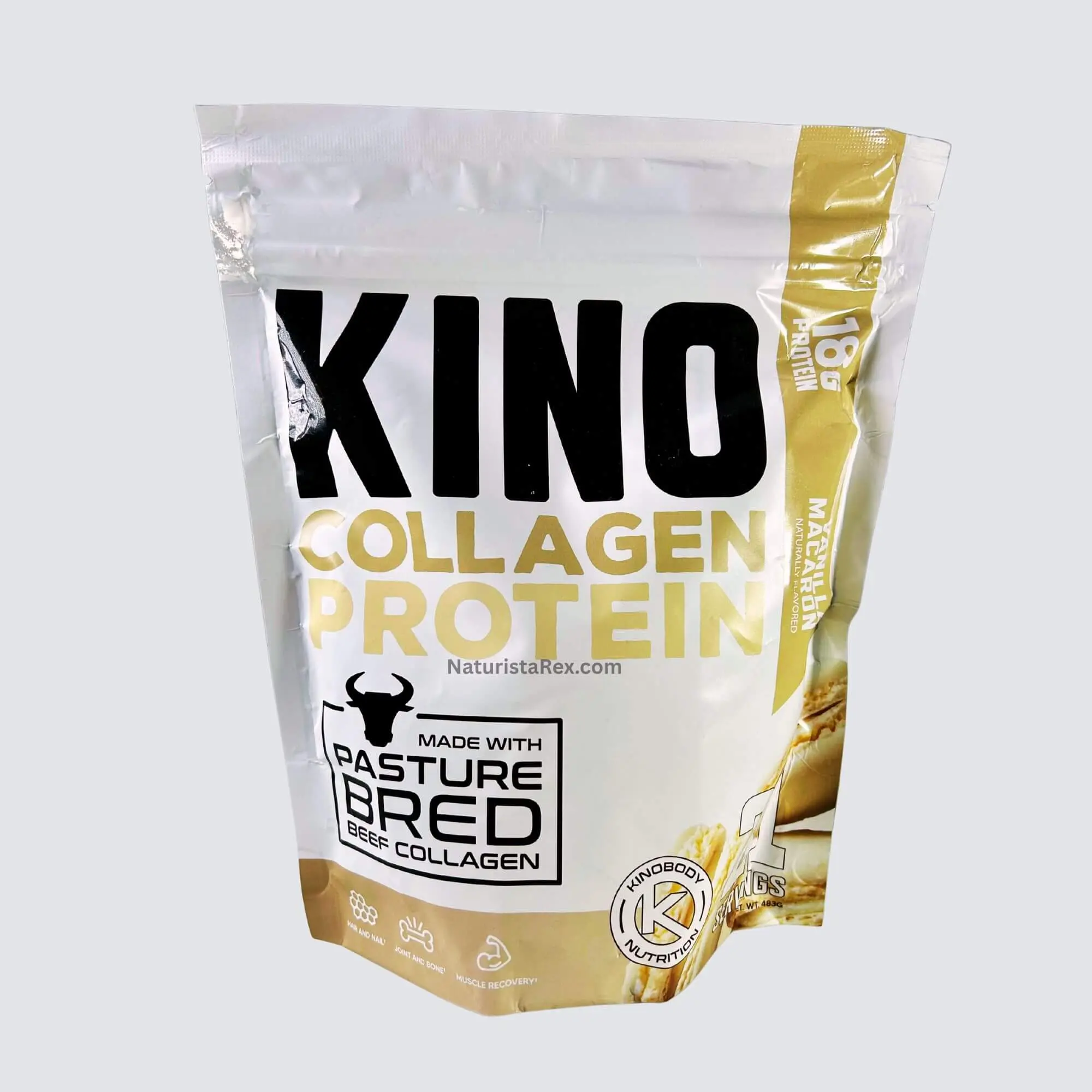 KINO Collagen Protein Powder 18G Protein Vanilla Macaron 21 Servings (483G)