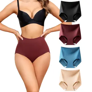 LEVAO High Waisted Tummy Control Seamless Underwear – No Show Shapewear Briefs, 4 Pack (S-XXXL)