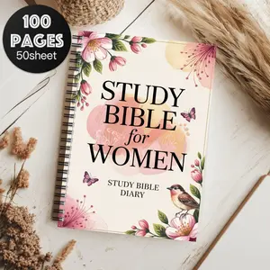 Women's Bible Study Journal Notebook, Spiral Coil Planner, Cross-Border New Arrival 2026, Ideal for Note-Taking and Planning