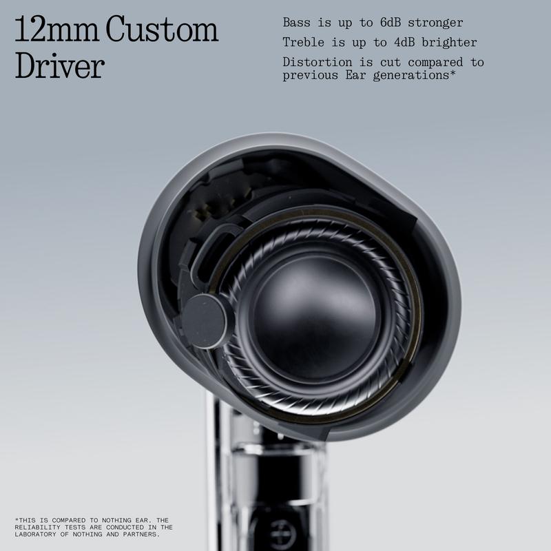 Nothing Ear (3) Wireless Earbuds with 95dB Super Mic Dual MEMS Beamforming Mics Adaptive Noise Cancellation & Hi-Res LDAC Audio 12mm Driver IP54 Splash Resistant Voice Control