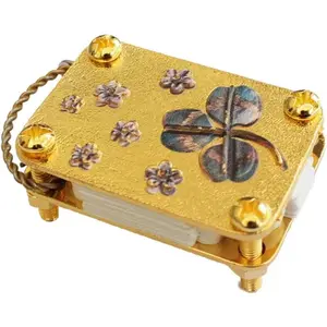 Mini Gold-Plated Flower Press with Clover Design Handcrafted Miniature Floral Press Kit for Nature Walks Garden Collecting & Botanical Art