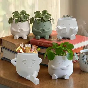 3D Printed Flower Pot Set of Four, Practical Plant Pots for Aquatic Plants and Succulents, Gardening Gift and Home Decor