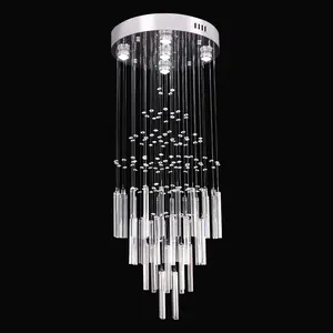 Chandelier Pendant Light K9 Crystal Modern Circle for Villa Stair Staircase Hotel Living Dining Room Home L-QH-MP069-400