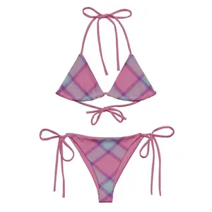 Prismblush Plaid Eco String Bikini