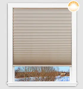 Easy Lift Fabric Pleated Light Filtering Shade - Natural