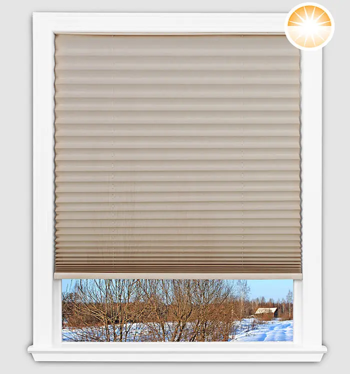 Easy Lift Fabric Pleated Light Filtering Shade - Natural Easy Lift Fabric Pleated Light Filtering Shade - Natural
