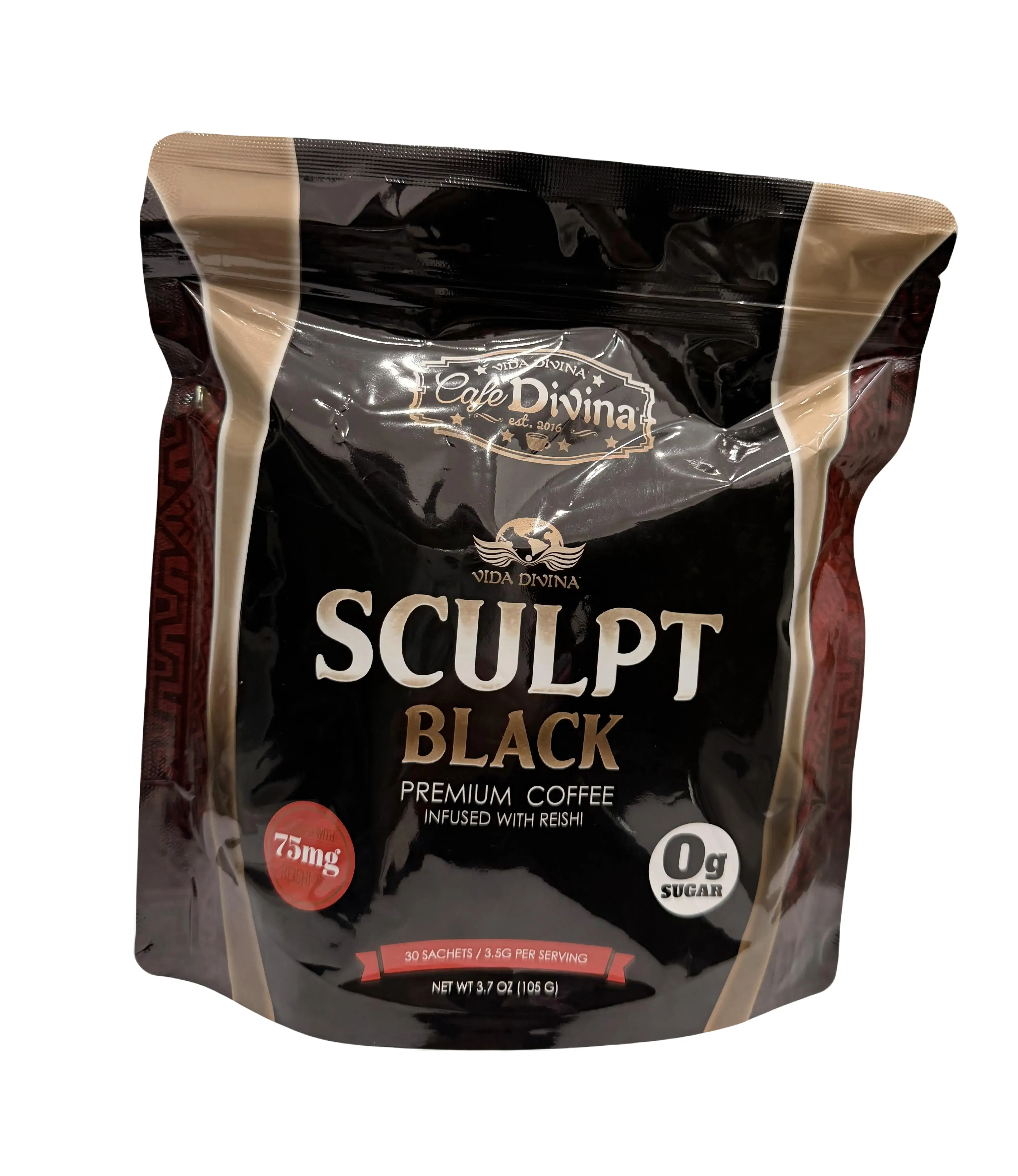 sculpt black premium instant coffee 30 sachets with intense Flavor & natural extracts Beverage Bean