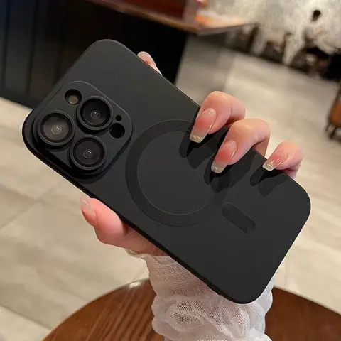 OREKROY MagSafe Magnetic TPU Phone Case with Camera Lens Protector, Shockproof Soft Back Casing for iPhone 18 17 16 15 14 13 12 11 Pro Max, Wireless Charging Compatible Phone Accessories with Camera Protection