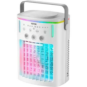 VEVOR Portable Air Conditioner, 4 - in - 1 Evaporative Air Cooler with Remote Control, 3 - Speed Mini Air Conditioner with Timer, 3 Mist Levels, 1L Water Tank, 120 Oscillating Mini AC Fan for Desktop HomeVEVOR Super Brand Day