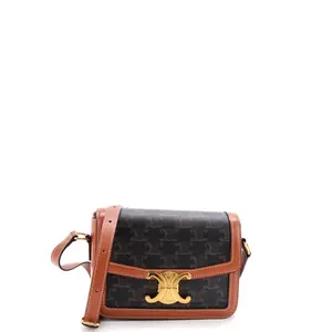 Pre-owned Celine Canvas Coated Shoulder Bags Triomphe Shoulder Bag Triomphe Coated Canvas Teen by Rebag