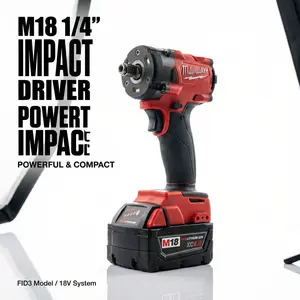 Milwaukee M18 FIW212 18V Impact Wrench, 1/2" Drive, High Torque for Heavy-Duty Applications, Four Speed Settings, and Durable Performance.