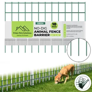Animal No-Dig Fence Green (10 Pack, 24"L x 15"H).
